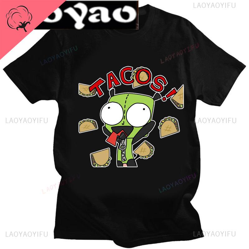 Аниме Invader Zim Invader Gir Graphic Tshirt Zim Image Cartoon T Shirt Unisex Unisex Cotton Tee Shirt Fashion Shirt Streetwear Tops Unisex