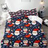 Christmas Duvet Cover Cartoon Santa Claus Christmas Tree Bedding Set for Children Teens Bedroom Decoration Queen King Full Size