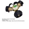 2-Way Gas Tank Adapter with Gas Level Indicator Gauge Metal Propane Tank Connector Outdoor Camping Cooking Gas Tank Converter