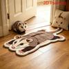 Cute Lying Opossum Shaped Rug Cartoon Marsupial Animal Fluffy Non Slip Irregular Floor Mat For Bedroom Doorway Home Decor