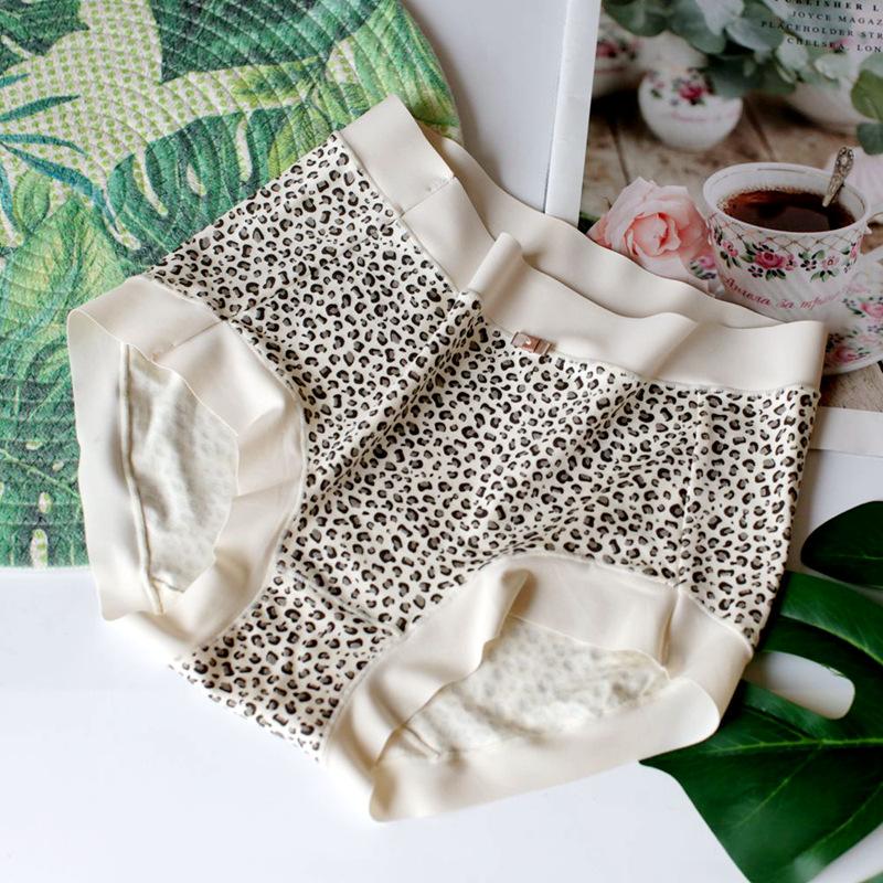 Large Size Underwear Leopard Print High Elasticity Women's Panties Comfortable Hip Wrap Medium High Waisted Panty