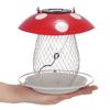 Mushroom Bird Feeder Solar Lamp Lights Wild Bird Feeder Metal Chandeliers Hanging for Outdoor Decoration Villa Garden Yard Decoration Cartoon Style