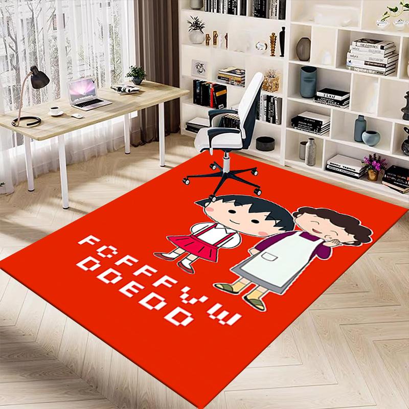 1pc Chibi Maruko Chan Adventures Carpet for Playroom Bedroom Living Room Sofa Home Decor,kids Game Area Rug Non-slip Floor Mat Y72816