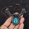Tibetan Turquoise Necklace Copper Wire Wrapped Necklace Gemstone Necklace Tibetan Jewelry Handmade Necklace Copper Wire Jewelry Gift For Mom