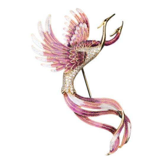 Брошь Феникс Блестящие Горный Хрусталь Красочный Реалистичный Феникс Свитер В Китайском Стиле Официальное Пальто Прищепка Для Одежды Ювелирные Изделия Подарок Аксессуары Для Одежды