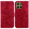 For Motorola Moto G15 4G Case Lily Flower Imprint Leather Phone Cover with Stand
