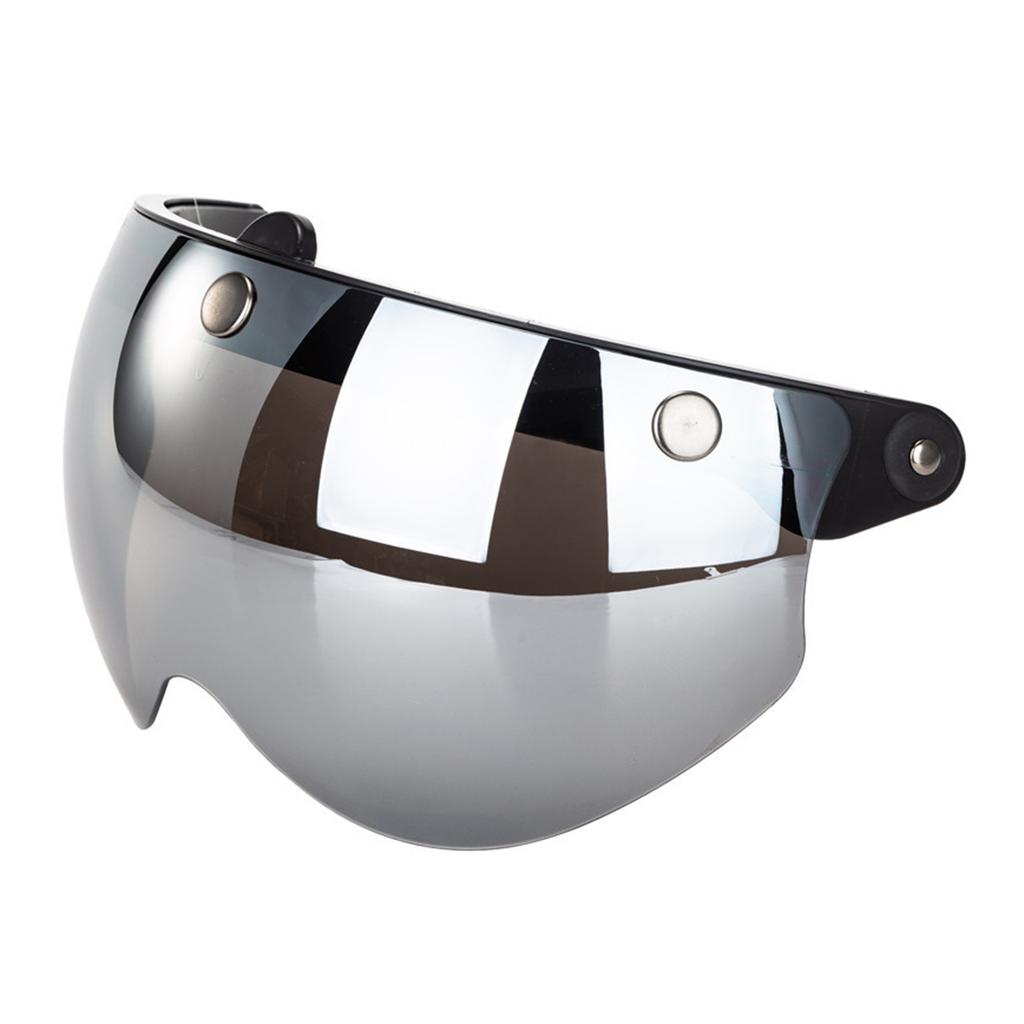 Universal Motorcycle Retro Pilot-Style Standard 3 Snap-Button Visor Flip Up Down Open Face Helmet Wind Shield Durable