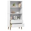 vidaXL Bücherregal MOLDE Weiß 85x35x170,5 cm Massivholz Kiefer