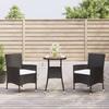 VidaXL 3-piece Garden Bistro Set Black Cushions Poly Rattan, Bistro Set, Outdoor Bistro Set, 3187432