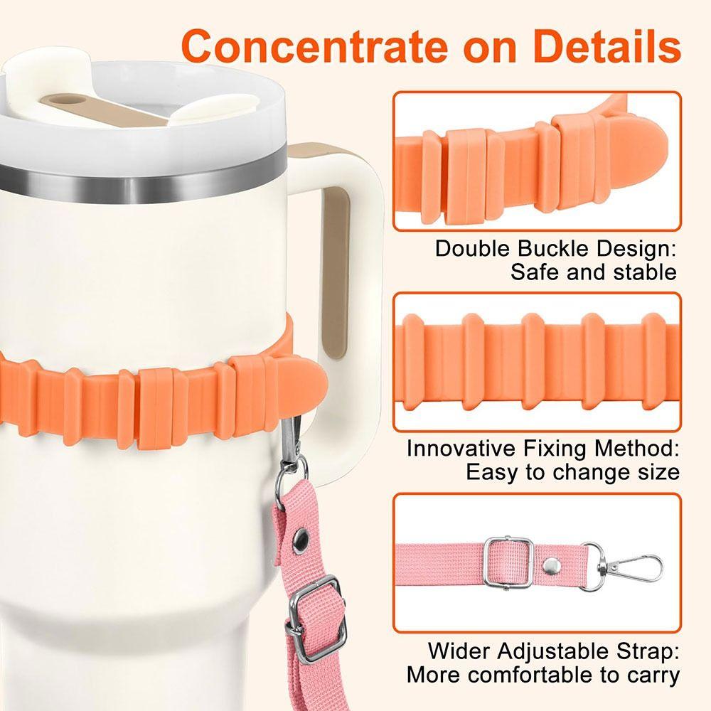 Hands-Free Water Bottle Shoulder Strap Adjustable Silicone Cup Holder Water Bottle Holder Outdoor