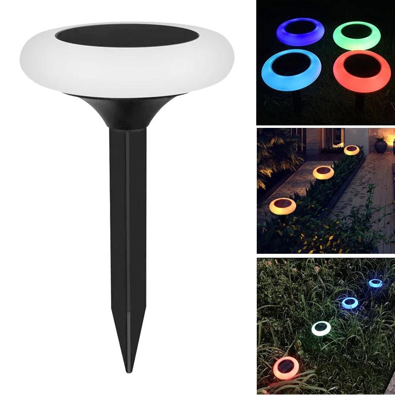 Солнечные садовые светильники, уличные светодиодные солнечные наземные светильники, водонепроницаемые, ландшафтные, дорожки, напольные, под точечным светильником, декоративное освещение