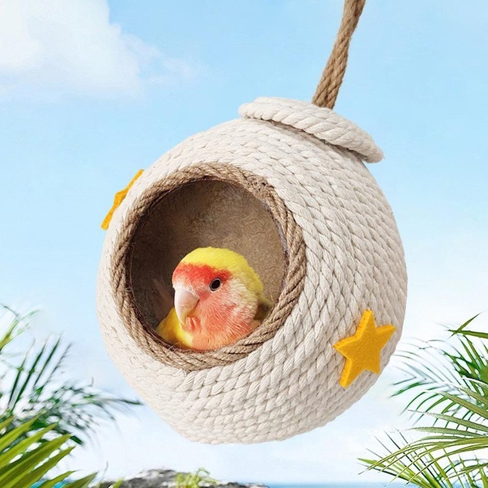 Comfortable Coconut Husk Bird Cages Bite Resistant Bird House Bird Supplies Hamster Bed Garden