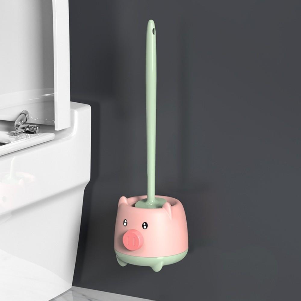 Pig-Shaped Bathroom Cleaning Brush Cute Toilet Cleaning Brush Cartoon Toilet Brush Bathroom