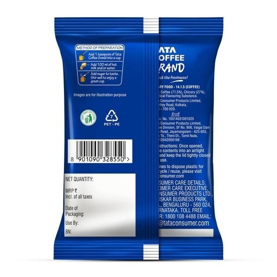 Растворимый кофе Tata Classic, пакет 50 г, смесь цикория с сильным вкусом и насыщенным ароматом, с кристаллами декокции с запечатанным вкусом