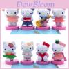 Набор мини-фигурок Hello Kitty из восьми штук, милые мультяшные миниатюры Kt, топперы для торта, подарок