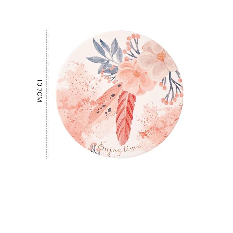 Керамические подставки с пробковым основанием «Цветочный сезон», противоожоговые, теплоизоляционные, водопоглощающие коврики, подставки для домашних чайных чашек, стола, стаканов