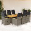 Vidaxl 9-Cz. Комплект садовой мебели с подушками, серый, ротанг ПЭ