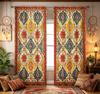 2PCS Digital Printed Curtains, Persian Ethnic Geometric Exotic Tribal, Modern Home Decor Style for Living Room Bedroom Decor
