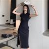New Women's Clothing Retro Lace Split Fork Improved Cheongsam Dress