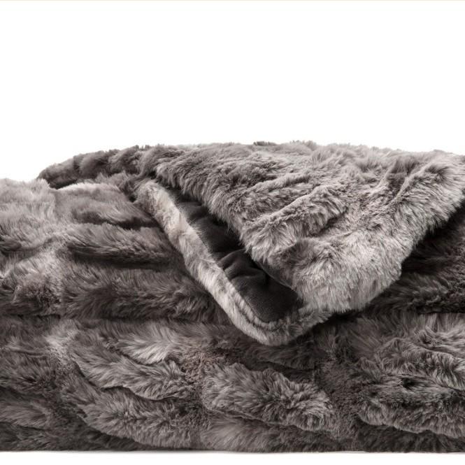 Плед из спандекса с эластичным принтом тай-дай и кроличьим мехом для осени и зимы - Толстый, теплый, мягкий