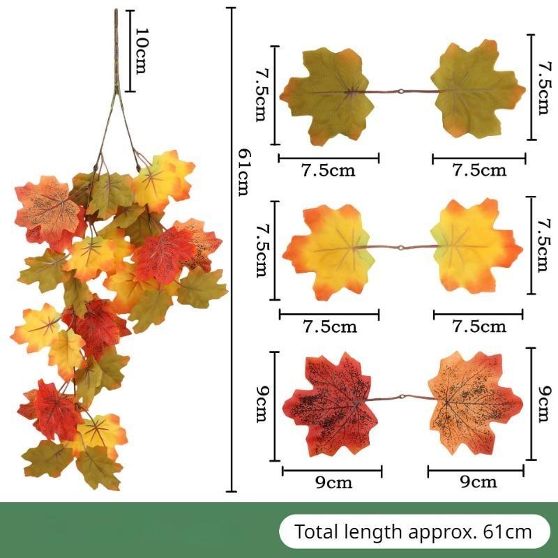 Simulated Maple Leaf Vine Wall Hanging Autumn Party Wall Hanging Rattan Harvest Festival Halloween Leaf Rattan Maple Decor
