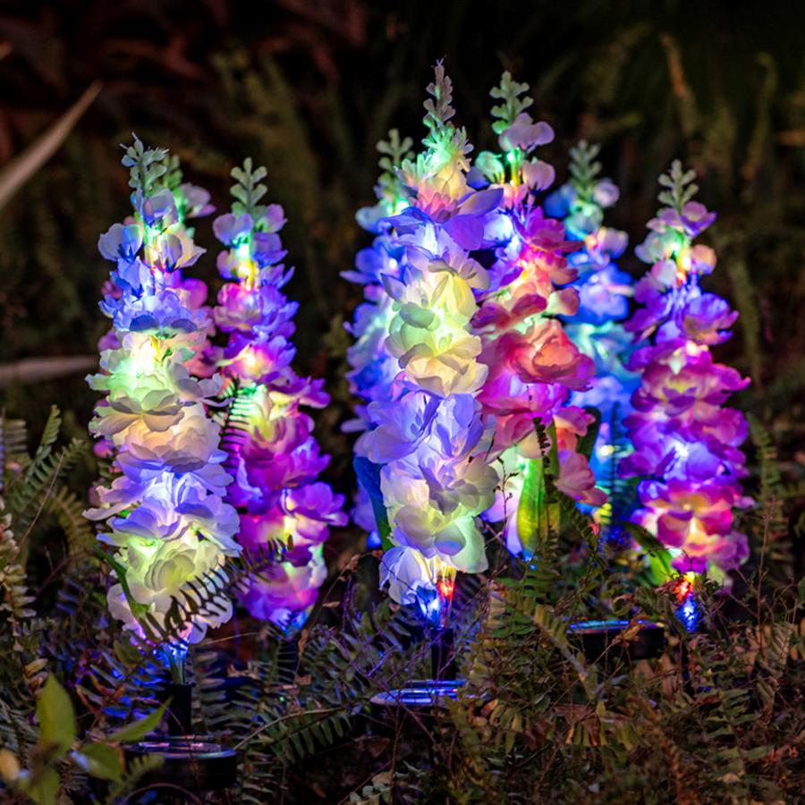 Solar powered hyacinth lamp, outdoor waterproof simulation flower lamp, lawn lamp, courtyard decoration landscape lamp