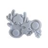 2 Cavities Reindeer Silicone Moulds Resin Pendant Molds with Hole for Epoxy Resin Making Candle Soap Holiday Decoration