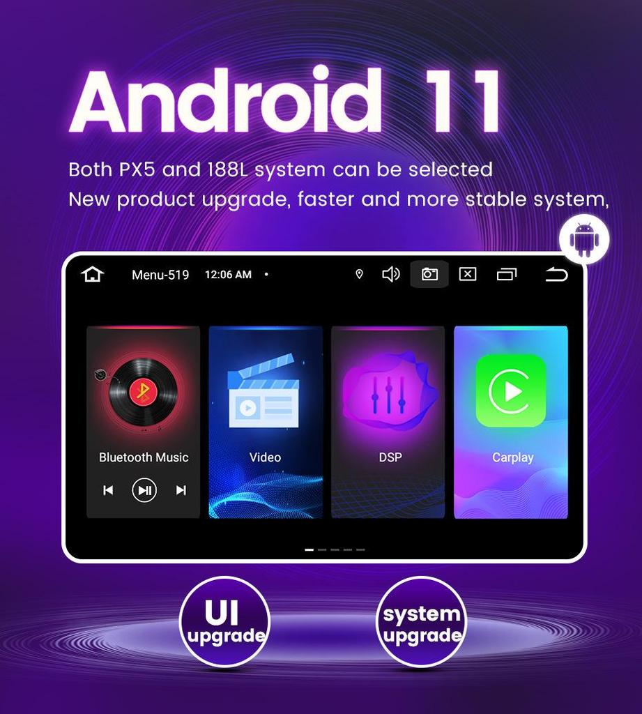 Система GPS-навигации и CarPlay для Toyota Corolla с камерой заднего вида и Bluetooth