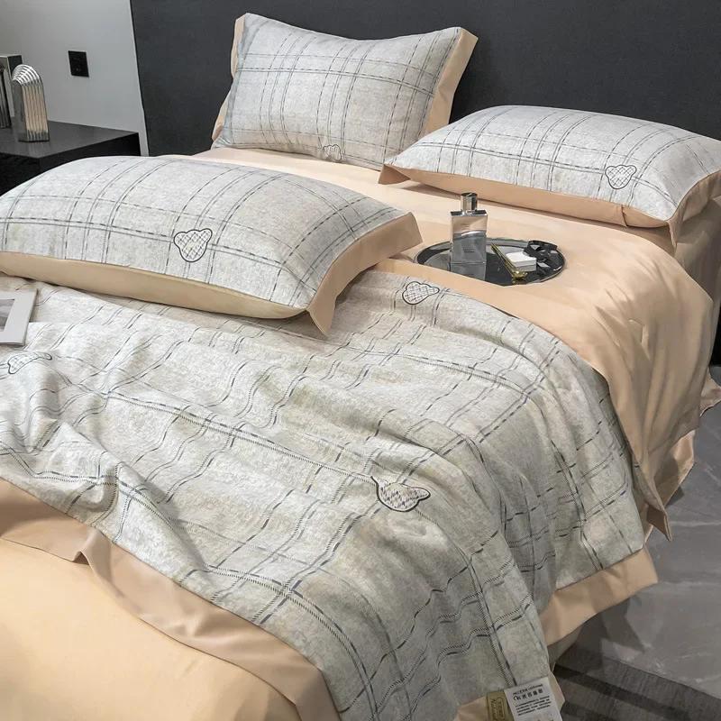 Тенсель Одеяло для кондиционера 4 предмета Летнее Стираемое Шелковое Летнее Прохладное Одеяло Тонкое Сон Голым Ледяной Шелк Летнее Одеяло