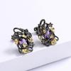 Ретро Легкая Роскошь Аметистовые Серьги Женские Нишевый Дизайн Темпераментные Серьги Для Женщин Свадебная Вечеринка Помолвочные Ювелирные Изделия Подарок
