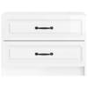 Nightstand High Gloss White 62 x 34.5 x 44.5 cm Particleboard