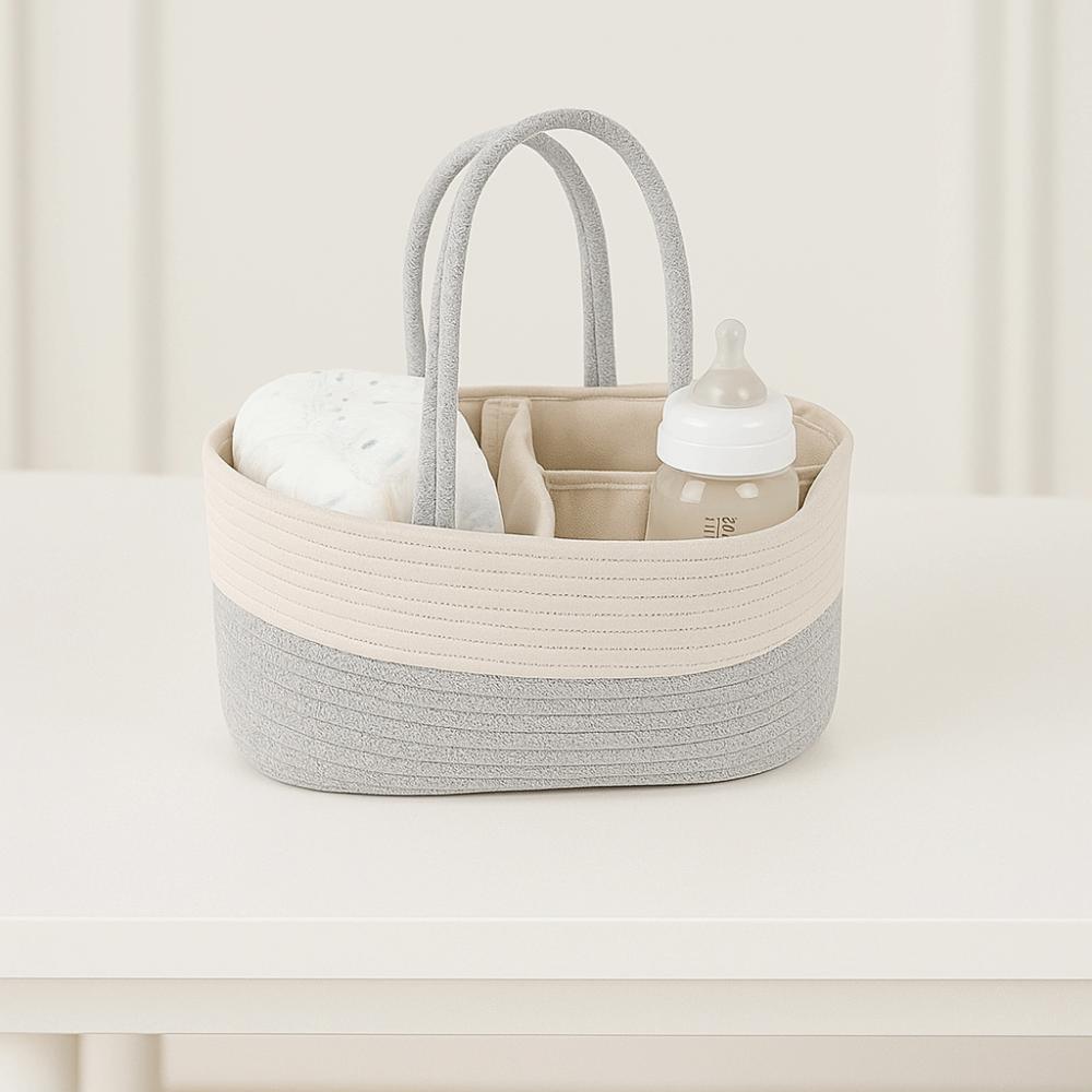 Ежедневное использование Удобная корзина для хранения подгузников Ручная сумка для подгузников из хлопковой нити Большая вместительная сумка-тоут Сумка для мамы Пикник