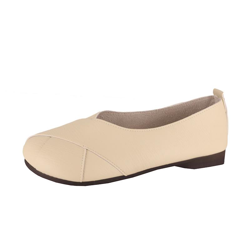 Женские туфли на плоской подошве с мягкой подошвой, корейская версия обуви Doudou, весна-осень 2025, новые туфли для бабушек с одной педалью, неглубокие ленивые туфли