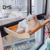 Wooden Cat Hammock Heavy Duty Cordless Cat Window Perch Adjustable Cat Seat Wall Shelves for Bedsides Window Drawers