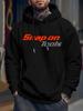 Смелый графический принт "SNAP ON TOOLS", дышащая, простая и свободная мужская повседневная толстовка