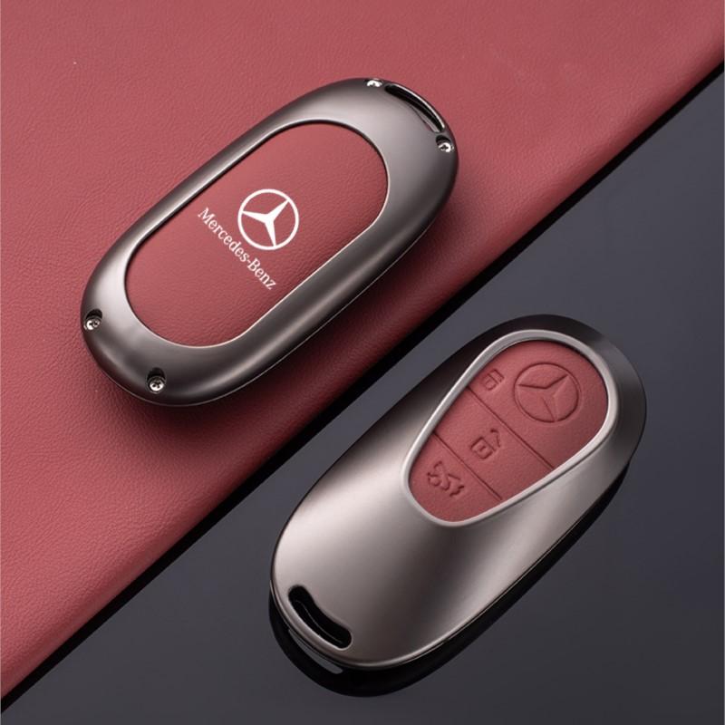 Zinc Alloy Leather Car Remote Key Case Cover Shell For Mercedes Benz C S Class W223 W206 Maybach S400 S450 S500 Car Accessories qt1