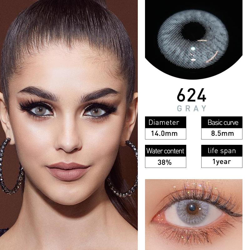 Colored Contact Lenses 2pcs Cosmetic Contacts Yearly with Case
