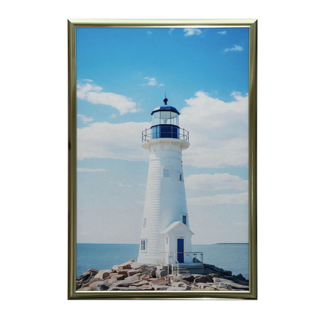 Seaside Lighthouse Seaside Lighthouse, 70X100 Cm, Black Aluminum Frame, 230 Gsm Matte Paper