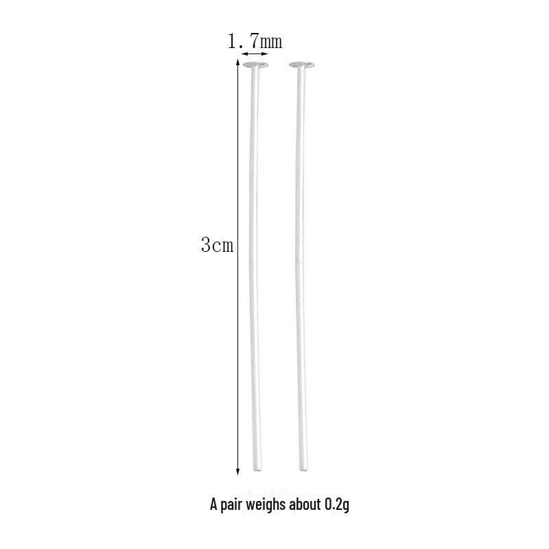 Sterling Silver S925 T-Head Pin for DIY Bracelets and Beaded Jewelry