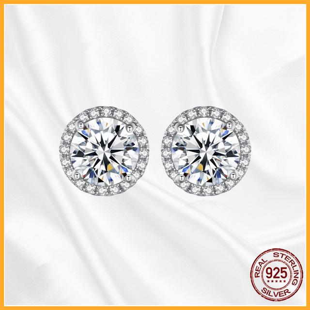 Аутентичные серьги-гвоздики из стерлингового серебра 925 пробы Plata De Ley, модные серьги-гвоздики для женщин, оригинальные сверкающие Pav Day, специальный подарок