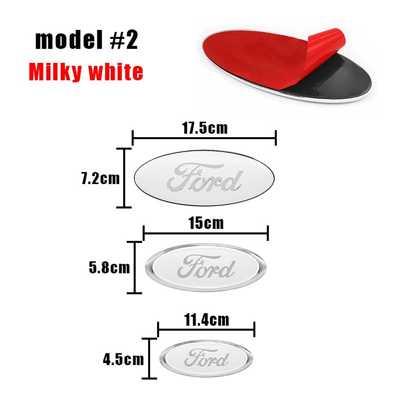 kcajq5 114mm/150mm/175mm Car Front Hood Emblem for Ford Fiesta Range Focus Mondeo Explorer Fusion Transit Edge Auto Rear Trunk Sticker