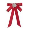 Bowknot Brooch Rhinestone Decorative Pin Cloth Retro Clothing Brooch for Woman (Red)