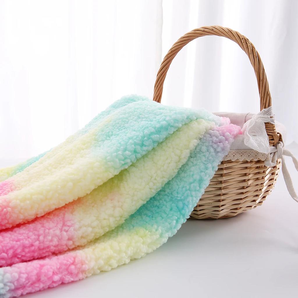 155x45см Ткань из овечьей шерсти с эффектом тай-дай, градиентная коротковорсовая ткань для зимних пальто, пижам, одеял, ткань для ручного шитья DIY TJ8911