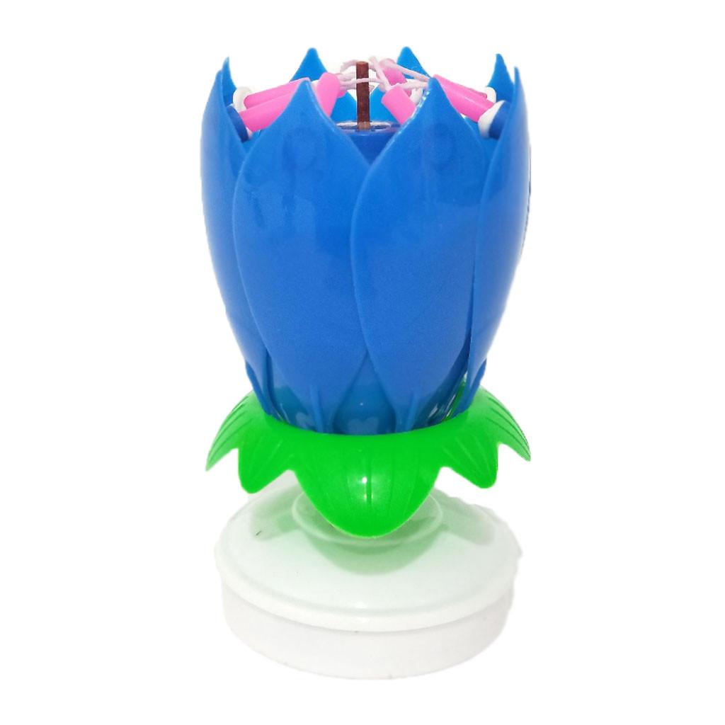 Музыкальная свеча, двойной цветок, цветы, торт ко дню рождения, плоская вращающаяся электронная