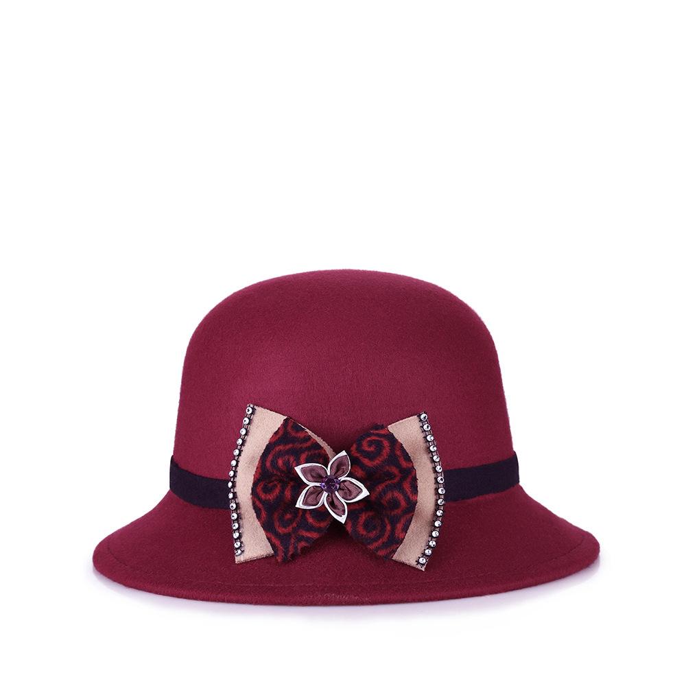 Hat in autumn and winter, new diamond flower milliner, fashionable and elegant thermal top hat, hot-selling one