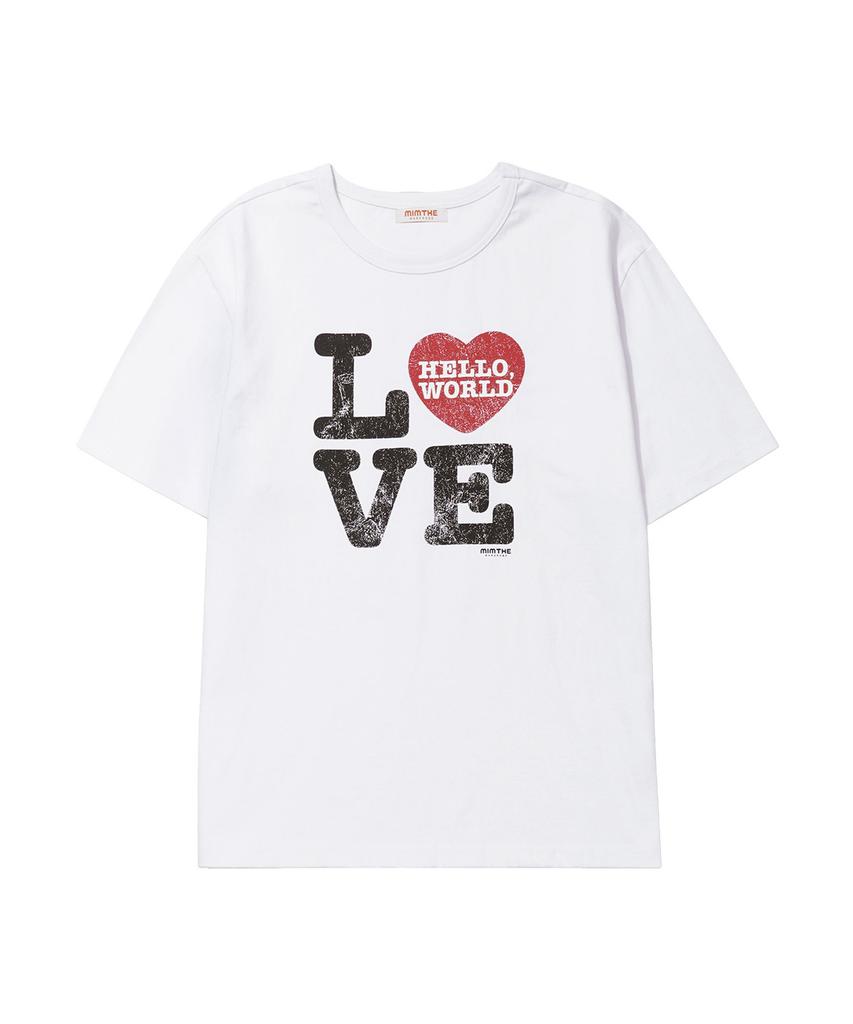 Mimdeowodeulobeu Футболка Hello World Love_Белая