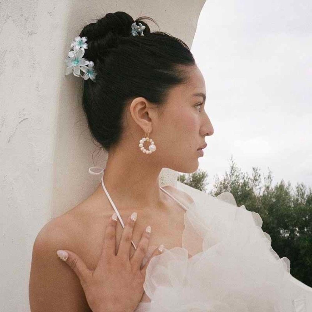 Градиентный цветок шпилька Ins стиль клипса коготь простая акула клипса