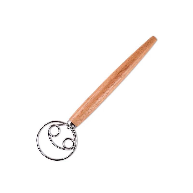 Large Hand Danish Dough Whisk Bread Mixer Stainless Steel Cake Pastry Dough Mixer Stick Egg Beater Kitchen Baking Blender Tools