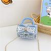 Adorable Girl's Bowknot Coin Purse Charming Pearl Handbag Trendy Chain Shoulder Bag