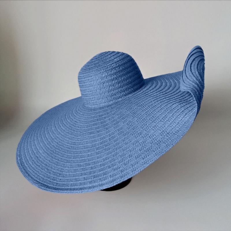 CM oversized brim braided hat women's spring and summer versatile beach hat vacation sun hat sun hat